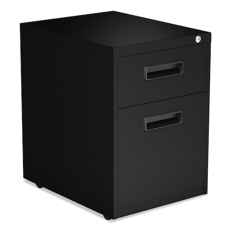 Alera Two-Drawer Metal Pedestal File, 14.96w x 19.29d x 21.65h, Black ALEPABFBL